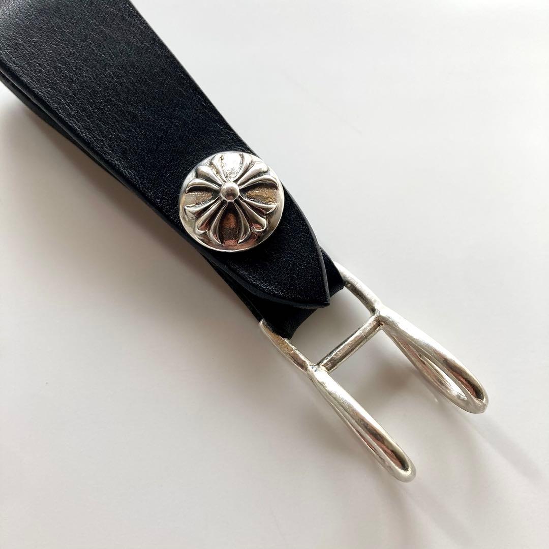 シルバー925 クロスボール レザーベルトループ BWL 新品 リンク部分メッキ