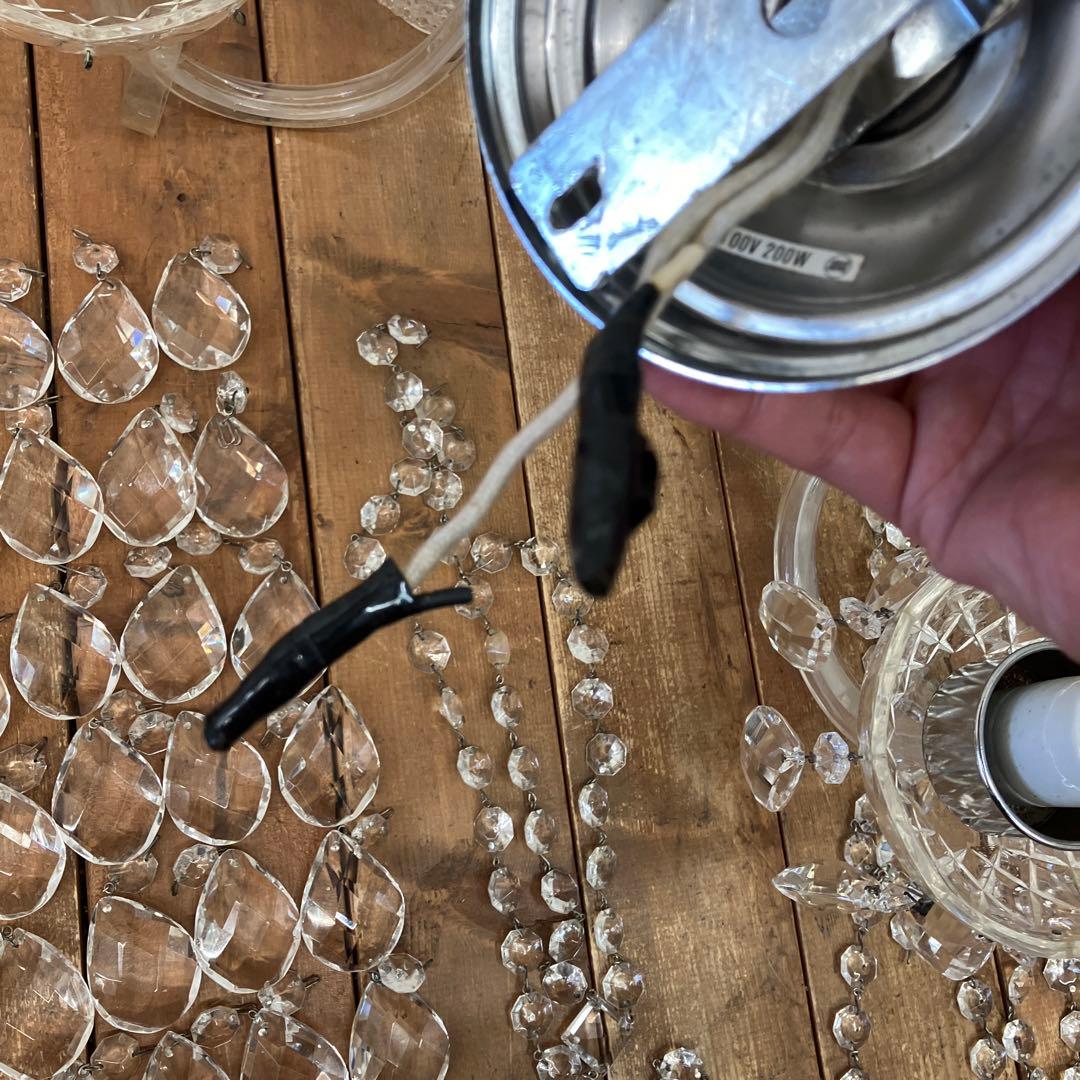 昭和レトロ HOYA ホヤクリスタル ガラス製 シャンデリア