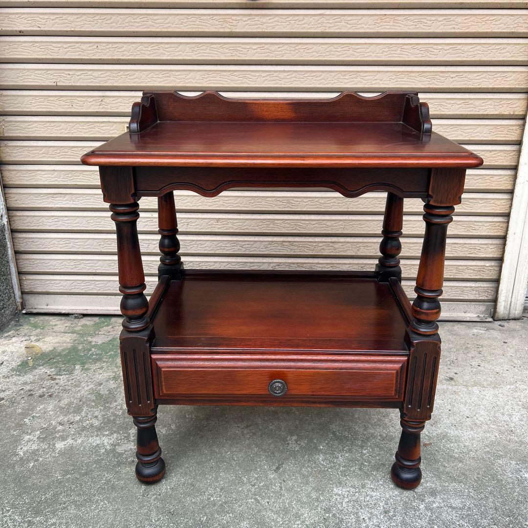 ヴィンテージ　オールドカリモク　コロニアル　電話台　花台　サイドテーブル