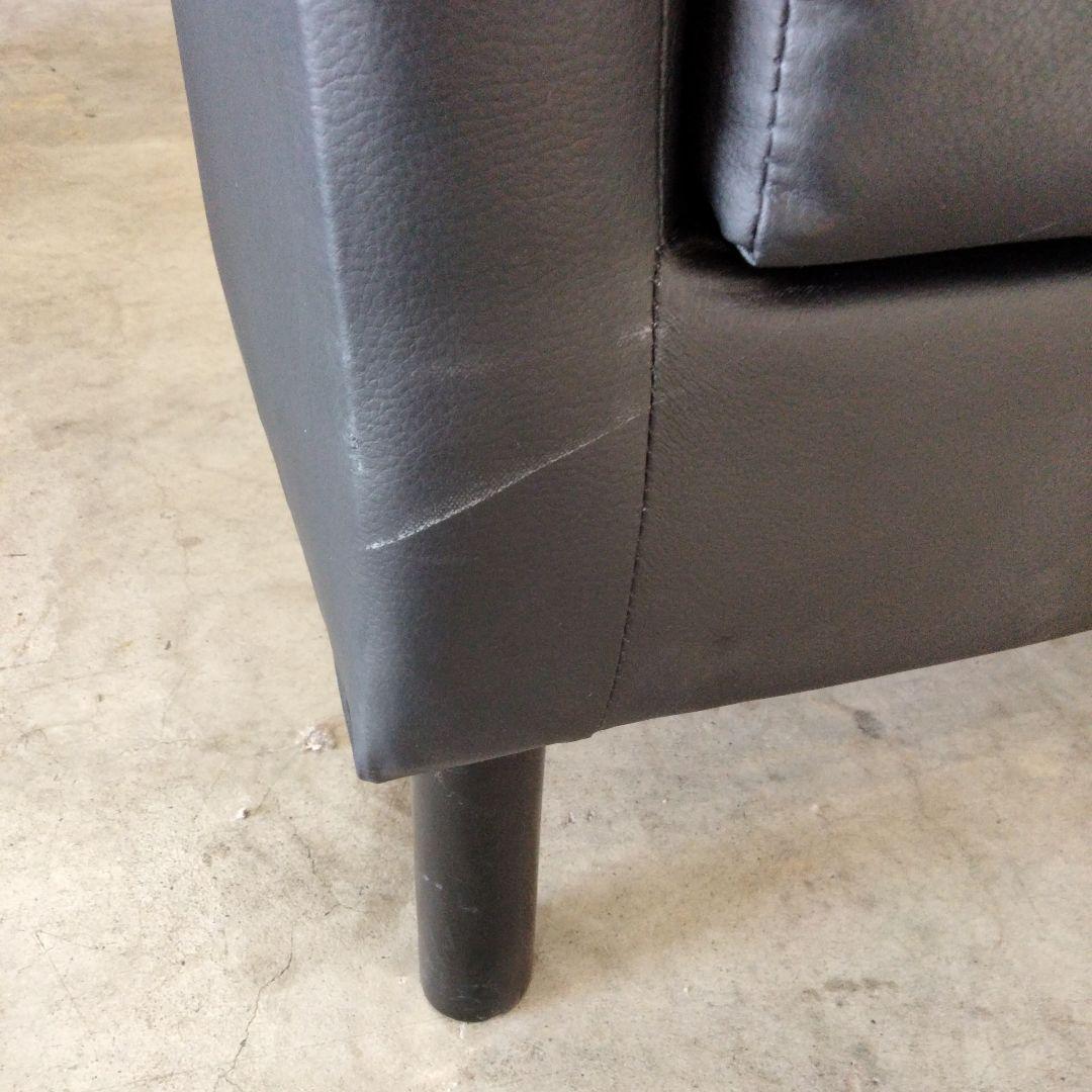 10 IKEA　合皮レザー　アームチェア　1人掛けソファ