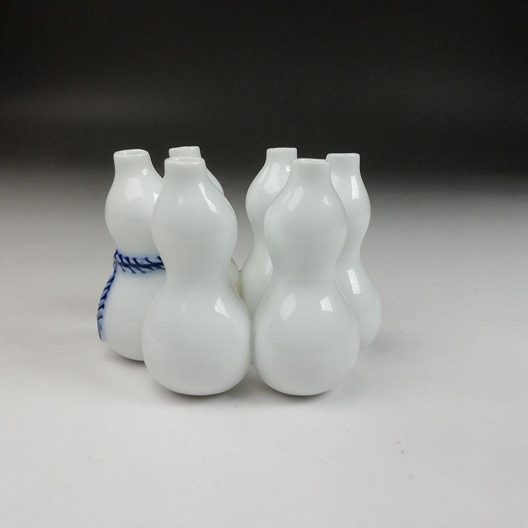 Ｔ７９６　蓋置　『平戸白磁　六瓢』『横石喜助 造』　共箱　茶道具