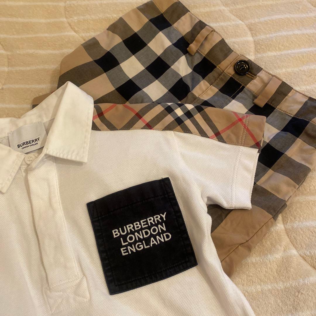 バーバリー　2y 92cm ポロシャツ　ノバチェックパンツ　セット
