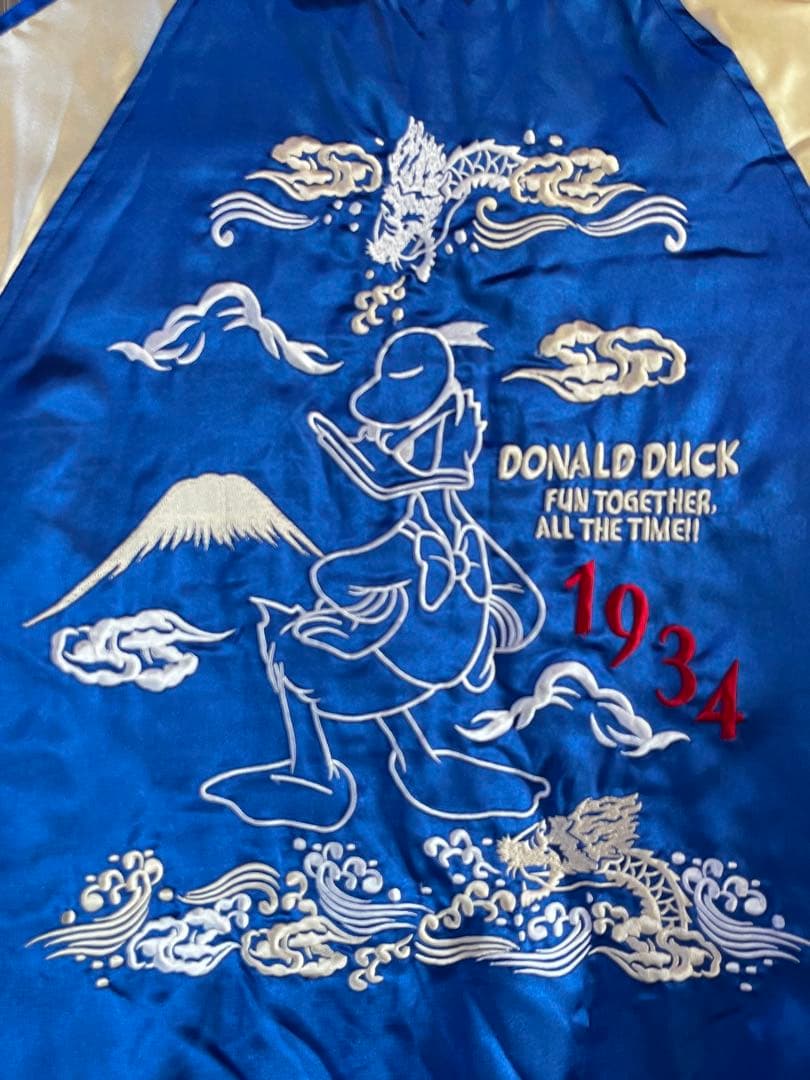 Disney ディズニー ドナルドダック スカジャン リバーシブル 刺繍 M