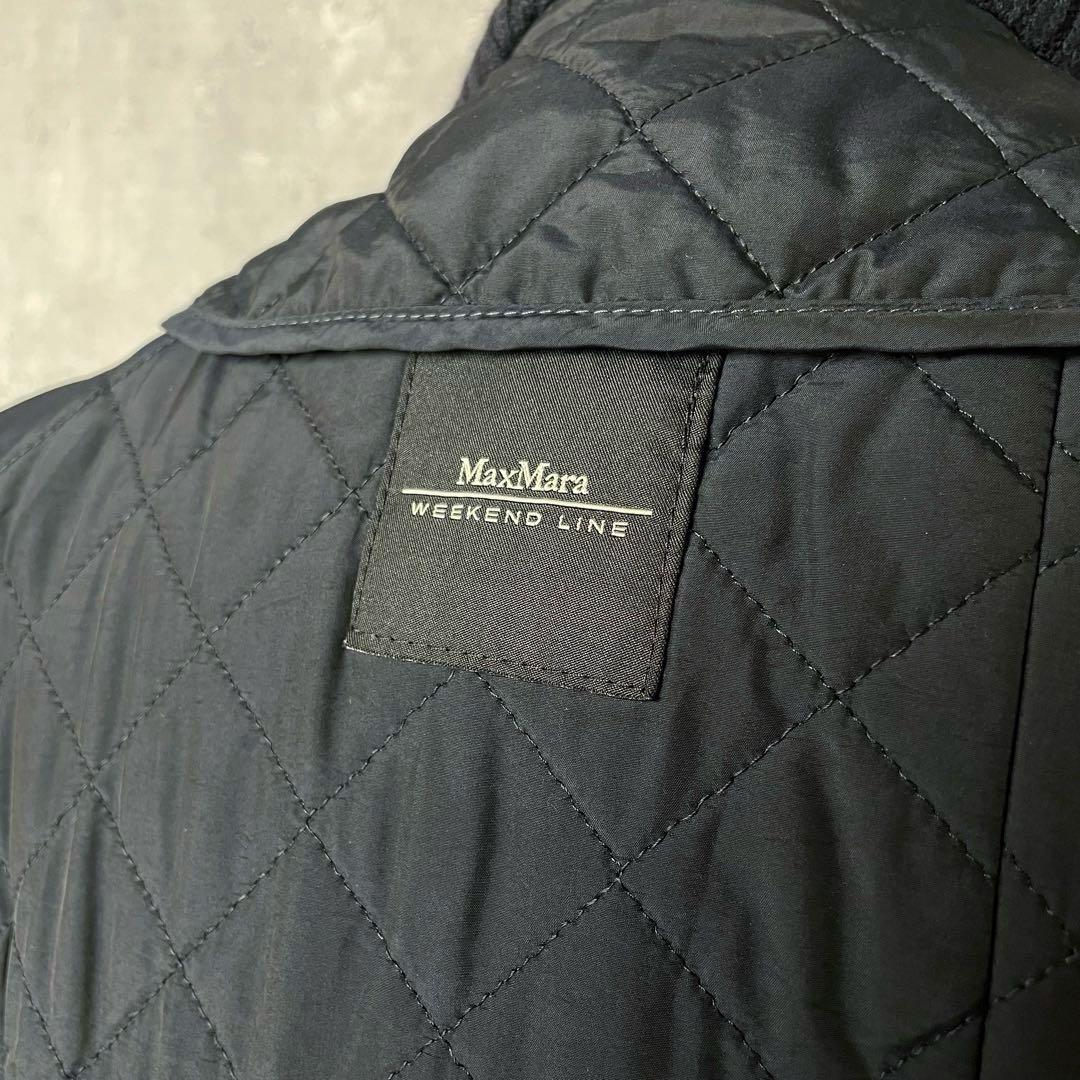 【美品】MAXMARA ライナー付き レイヤード ウール スタンドカラー コート