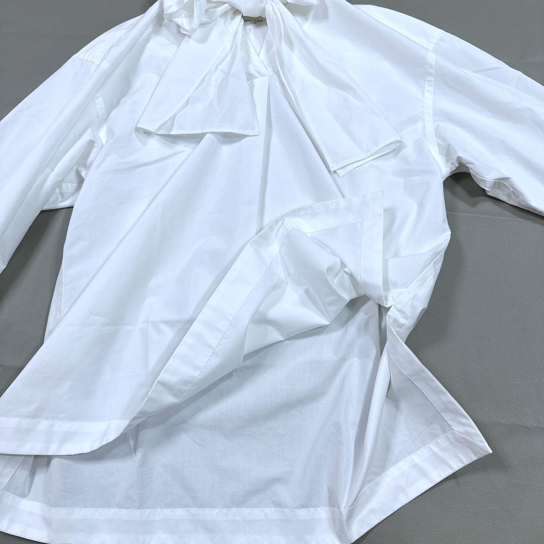 デミルクス ビームス ストール ブラウス　ボウタイブラウス ホワイト