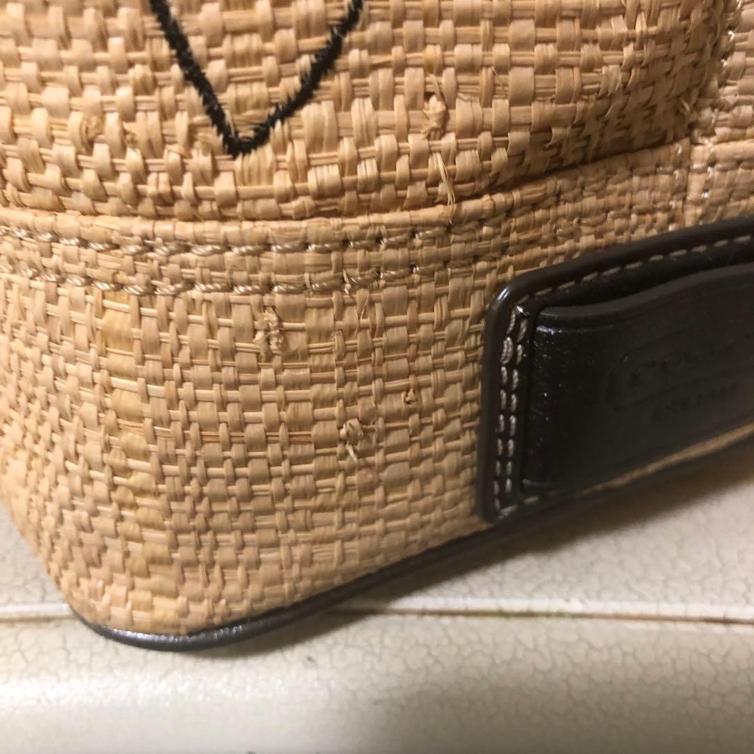 COACHストロートートバッグ　フラワーハンプトンズ