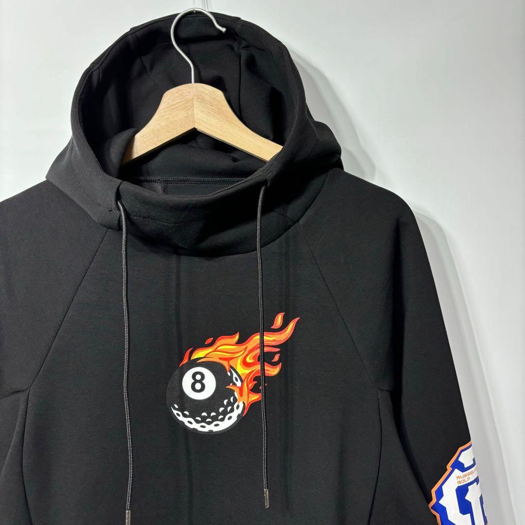 新品 ラッセルノ マスク フーディー マルチロゴ ブラック ゴルフ M