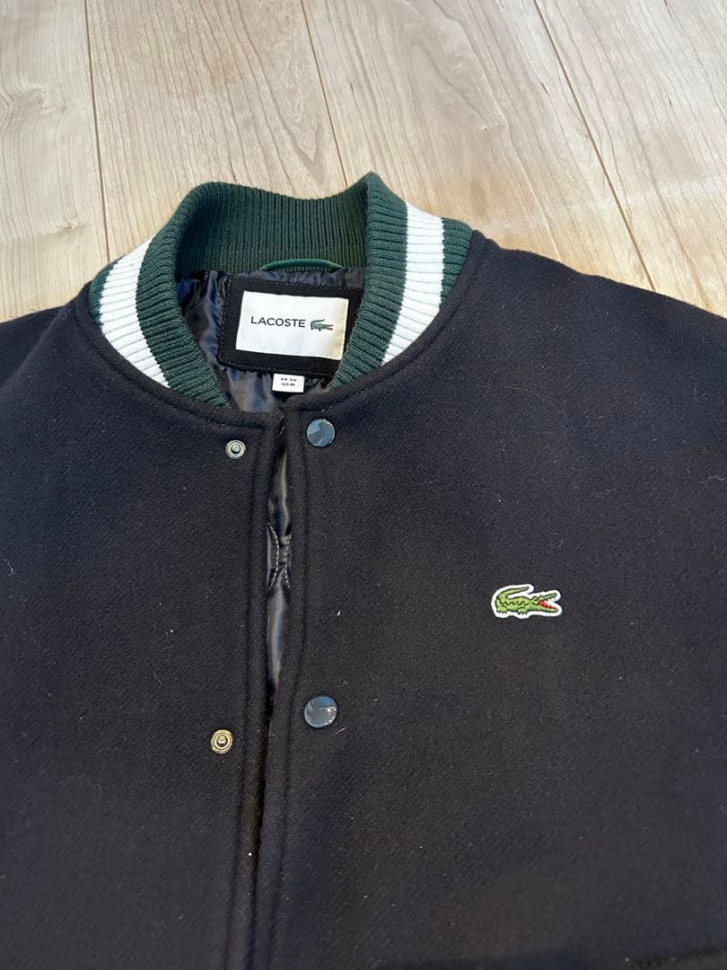 LACOSTE スタジャン ウールブレンド ロゴ ワッペン Mサイズ