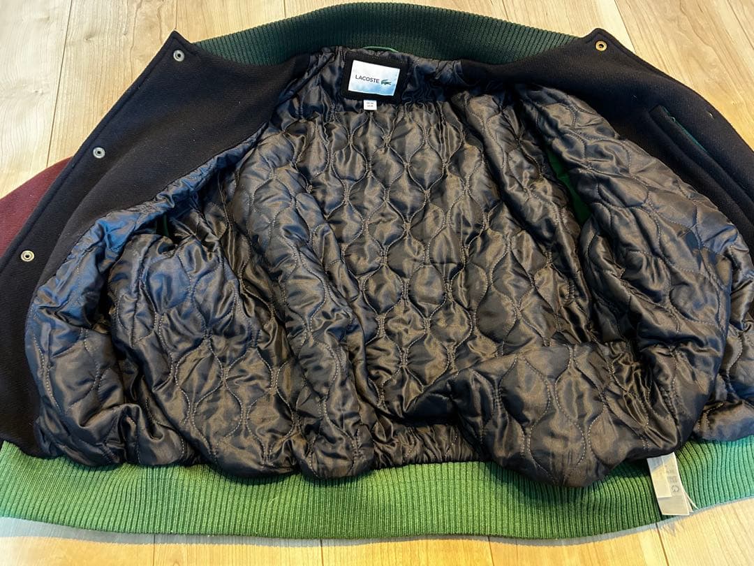 LACOSTE スタジャン ウールブレンド ロゴ ワッペン Mサイズ