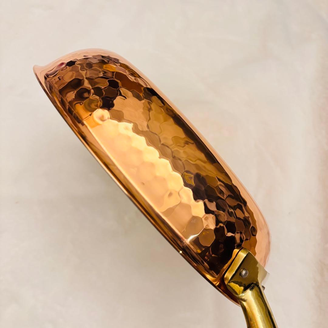 未使用 銅製 フライパン COPPER100  WARE 銅パン 木製柄