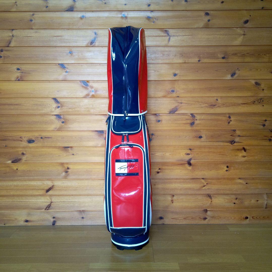 希少ロゴ　トミーヒルフィガー　キャディバッグ　2点式　ショルダー　9型　エナメル