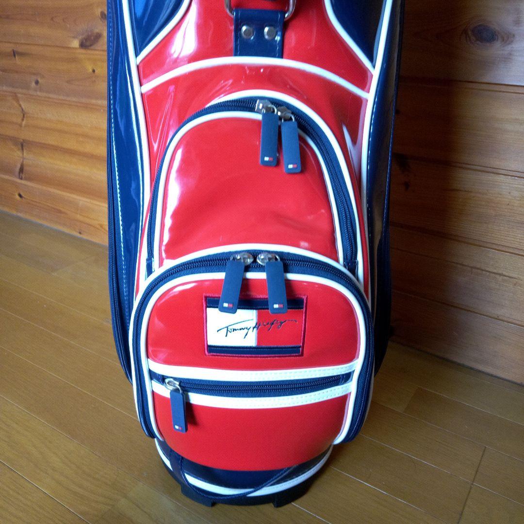 希少ロゴ　トミーヒルフィガー　キャディバッグ　2点式　ショルダー　9型　エナメル