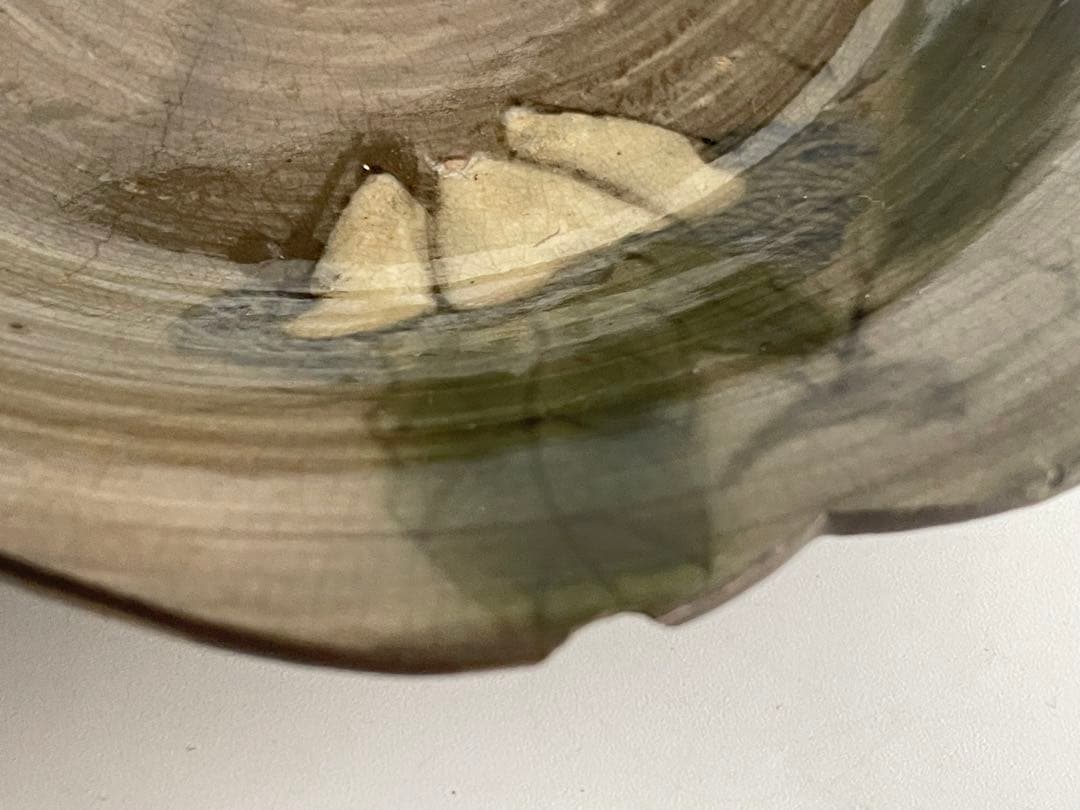 骨董　アンティーク　現川焼　現川　刷毛目　栗文様　隅入角皿　角皿　皿