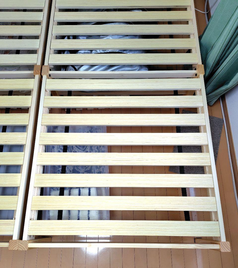 ニトリ 組立簡単 頑丈すのこベッド シングル 色ナチュラル 1台 希望者2台可