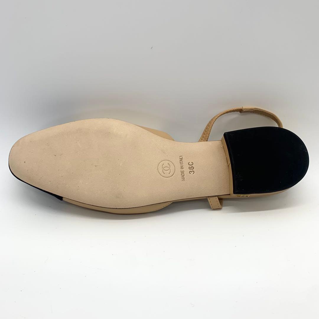 美品 現行 シャネル アンクルベルト パンプス ココマーク ベージュ サイズ36