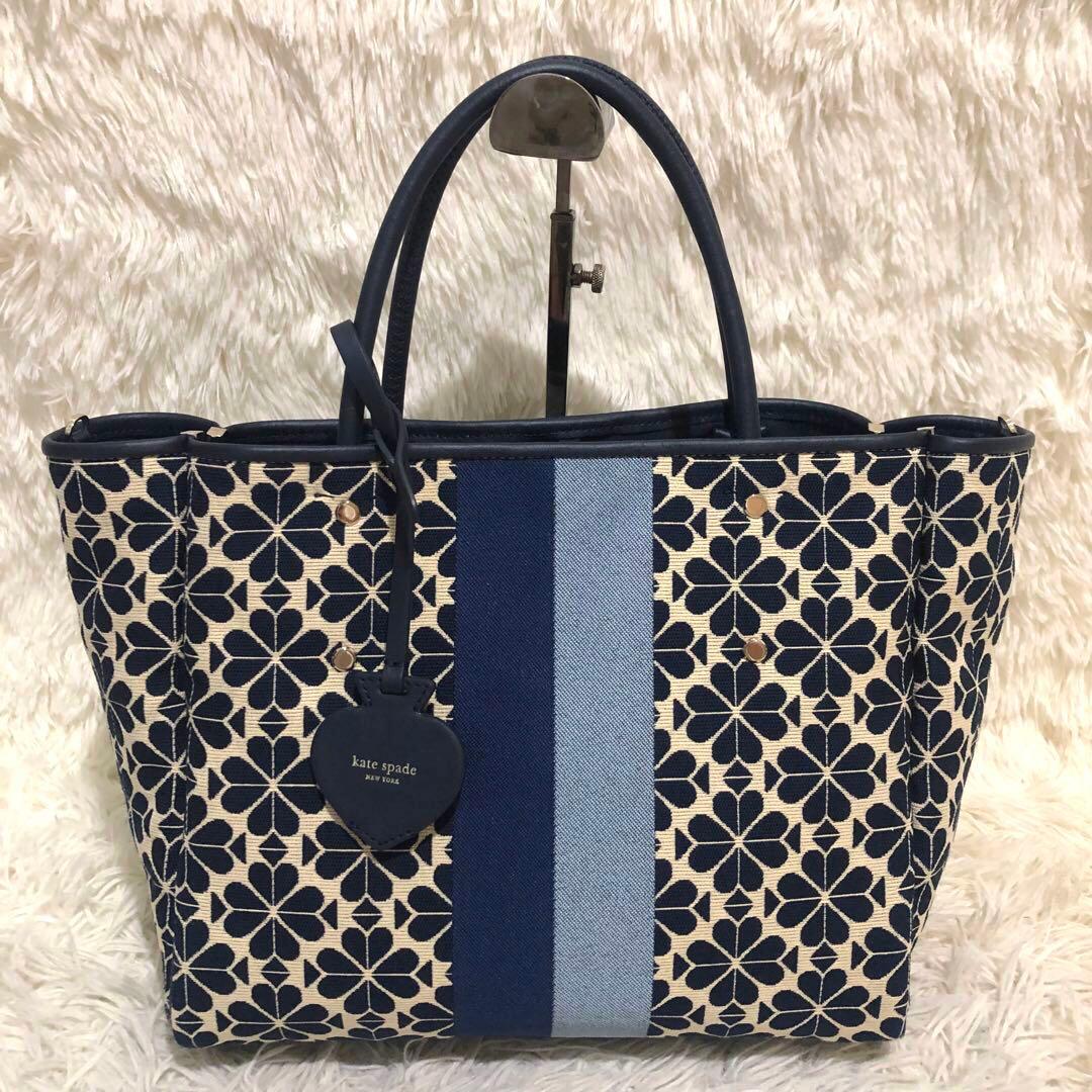 未使用✨ケイトスペード　 2way ショルダーバッグ トートバッグ　ネイビー系