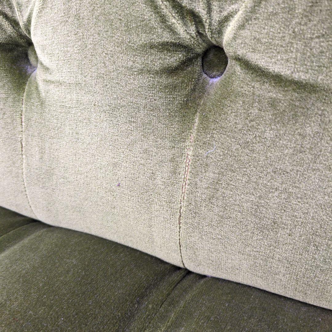 昭和レトロ オールド カリモク グリーン モケット 1人掛け ソファ①ベルベット