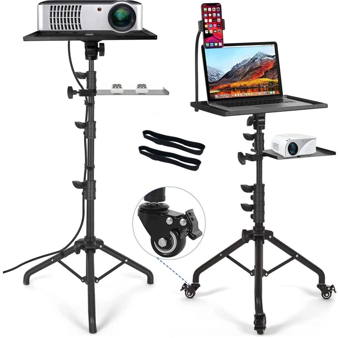高さ調整機能 180 三脚式 3段階 プロジェクタースタンド キャスター付