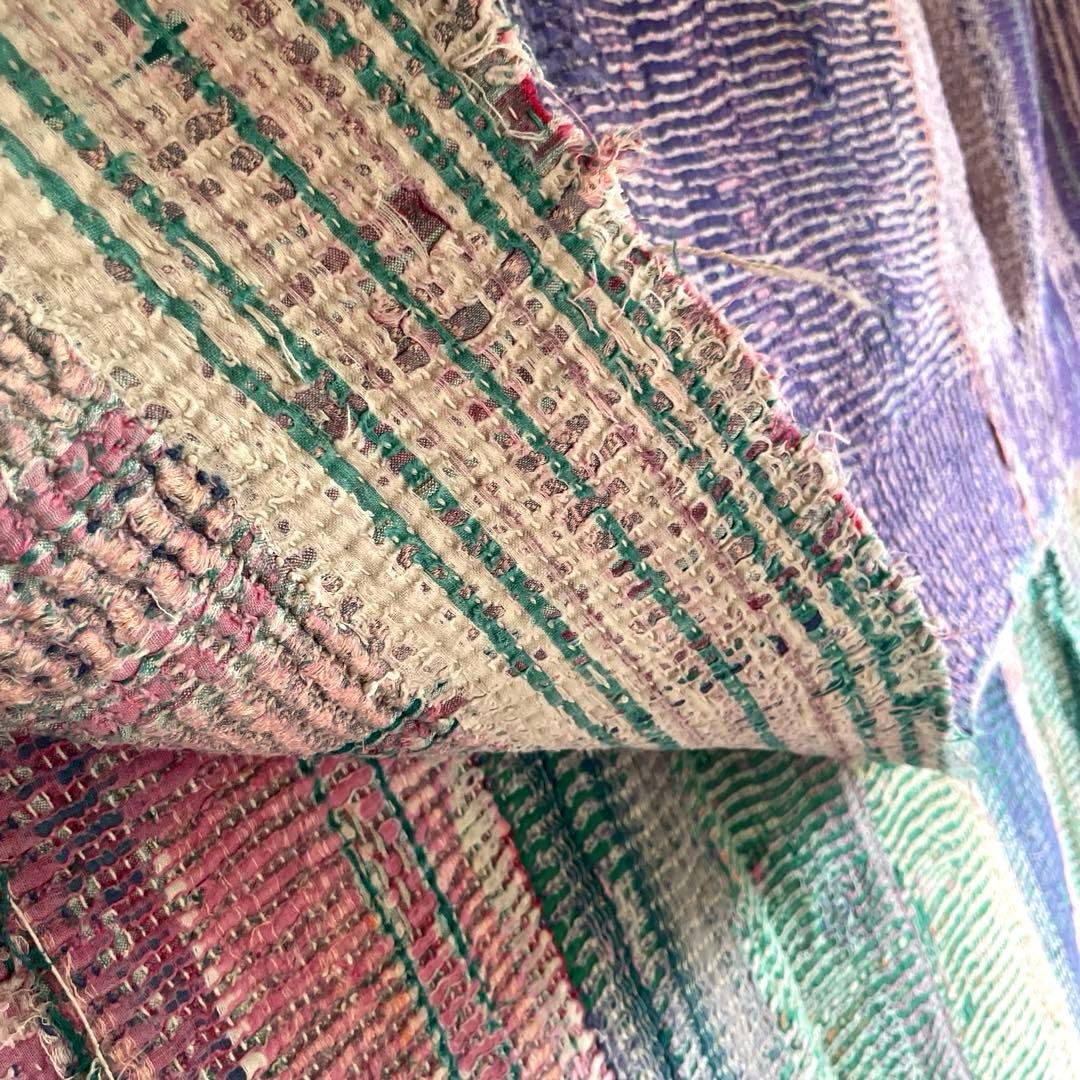 大判　138×200 インド　ヴィンテージカンタキルト　リバーシブル