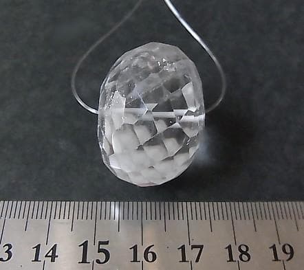 ★A3001★特大　多面カット　水晶　クォーツビーズ　 アンティーク　エスニック