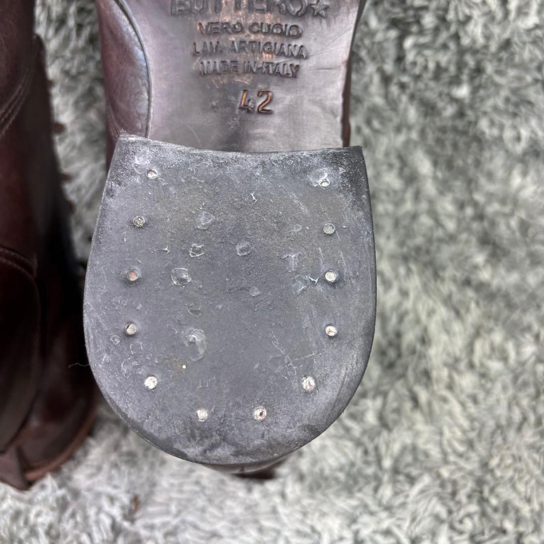 【美品】ブッテロ ワークブーツ レースアップ B1101 ブラウン 27.5