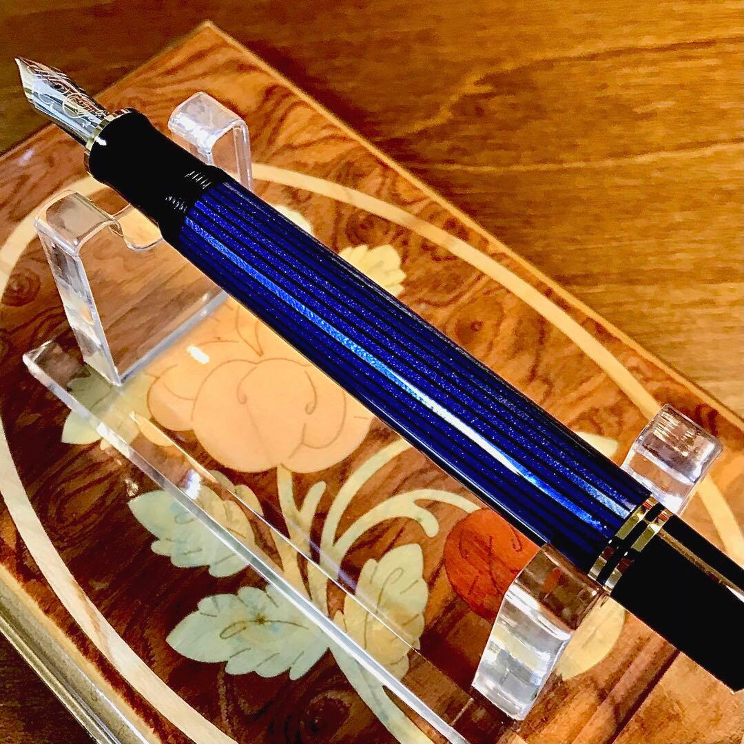 ☆超お勧め☆美しいペリカン万年筆M600ブルー縞（M)☆書き味抜群