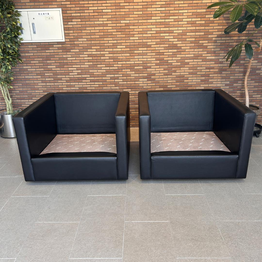 【希少・可変式】♥Knoll（ノル）本革 モジュール　一人掛けソファセット