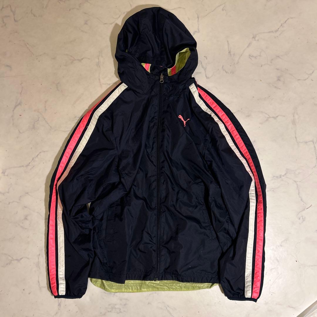 【新品】PUMA リバーシブルマウンテンパーカー M 腕ストライプ／ボーダー