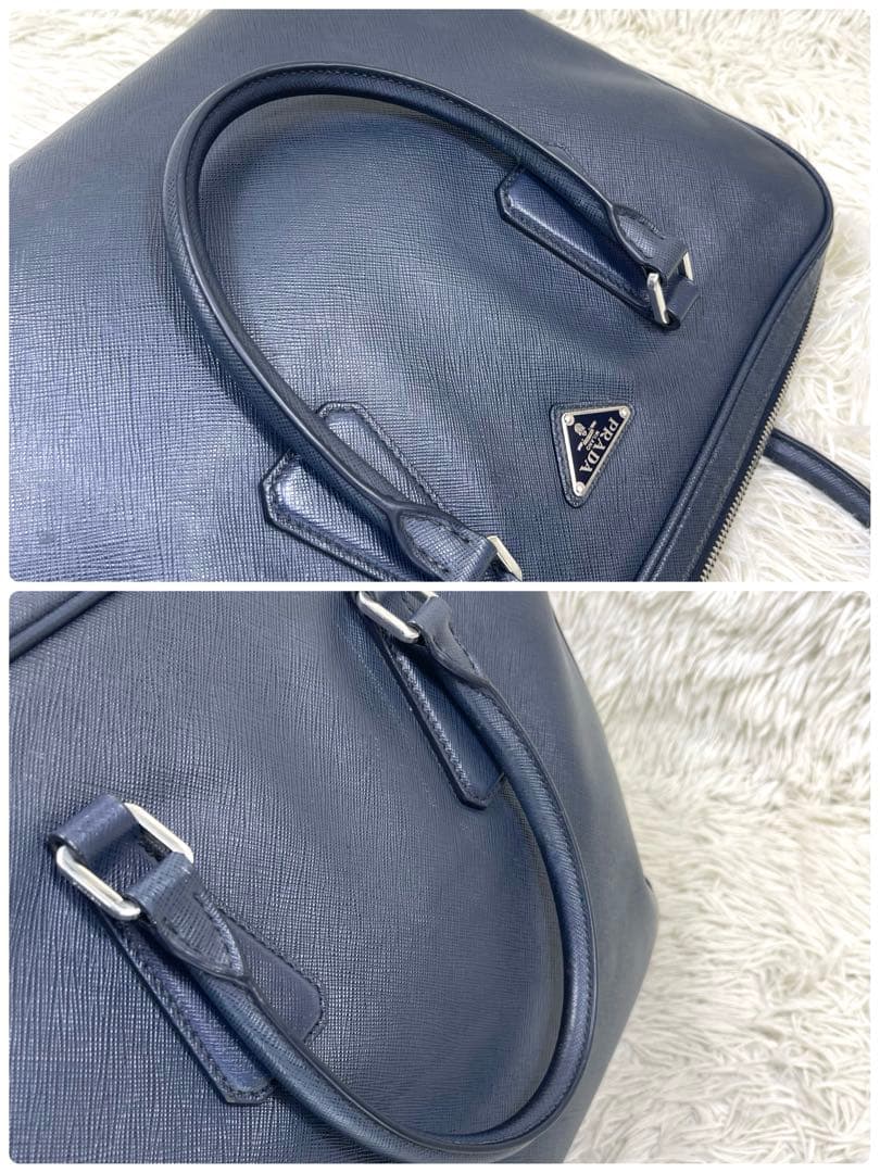 PRADA プラダ　ビジネスバッグ　三角ロゴプレート　サフィアーノレザー