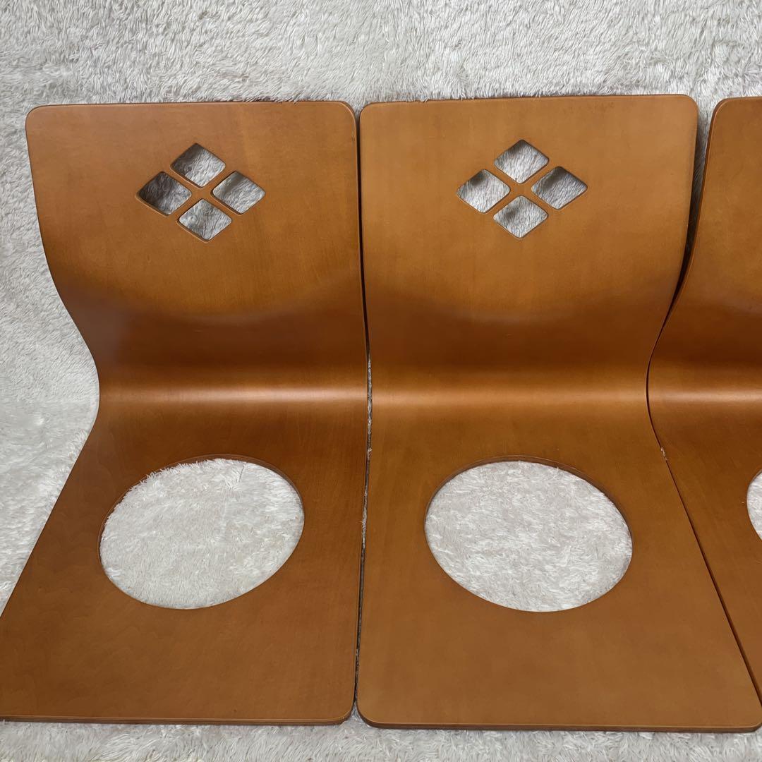 【美品】木製座椅子4脚セット　曲げ木 座敷椅子　チェア