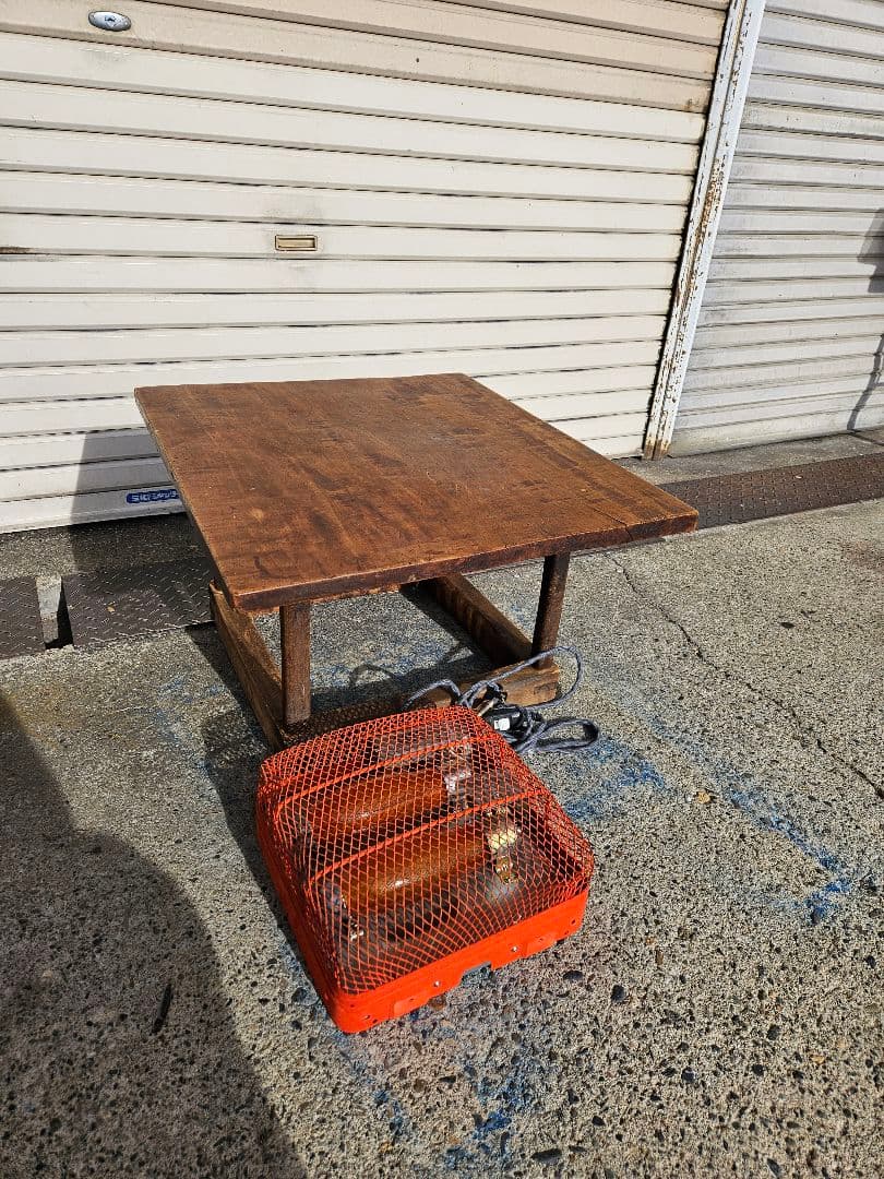 ジャパンアンティーク 古い櫓炬燵 レトロ 無垢材 天板 ヒーターユニット付き