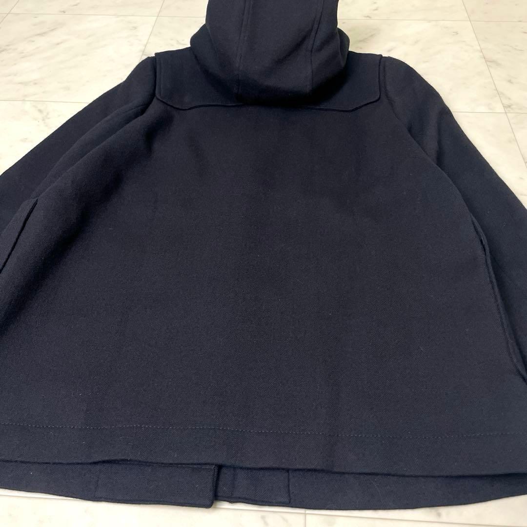 【美品】ピーエスポールスミス ウールコート フーディ ストライプ L 黒 赤