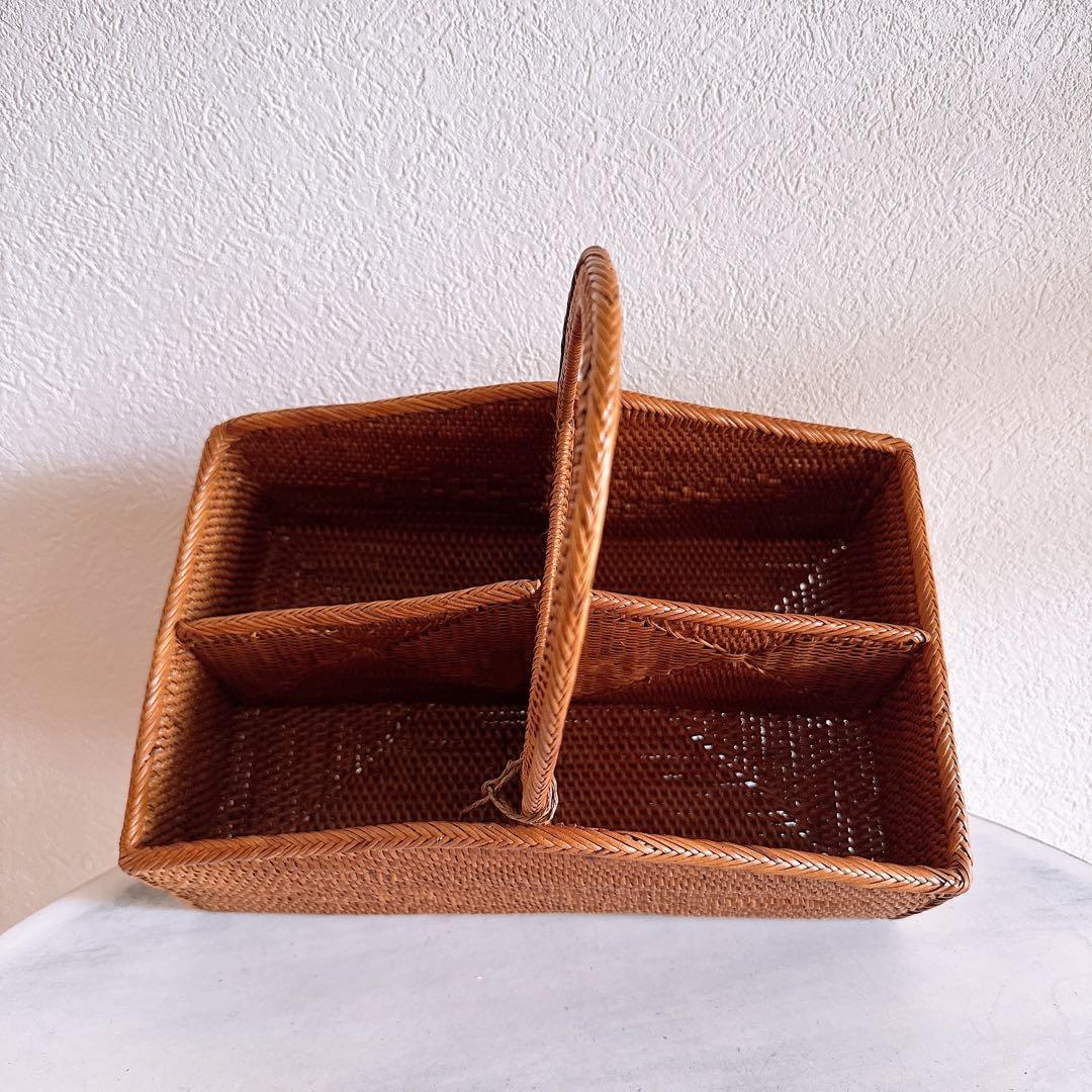 【新品】アタ 仕切り ボックス コスメボックス 収納雑貨 アタ雑貨 バリ島 カゴ