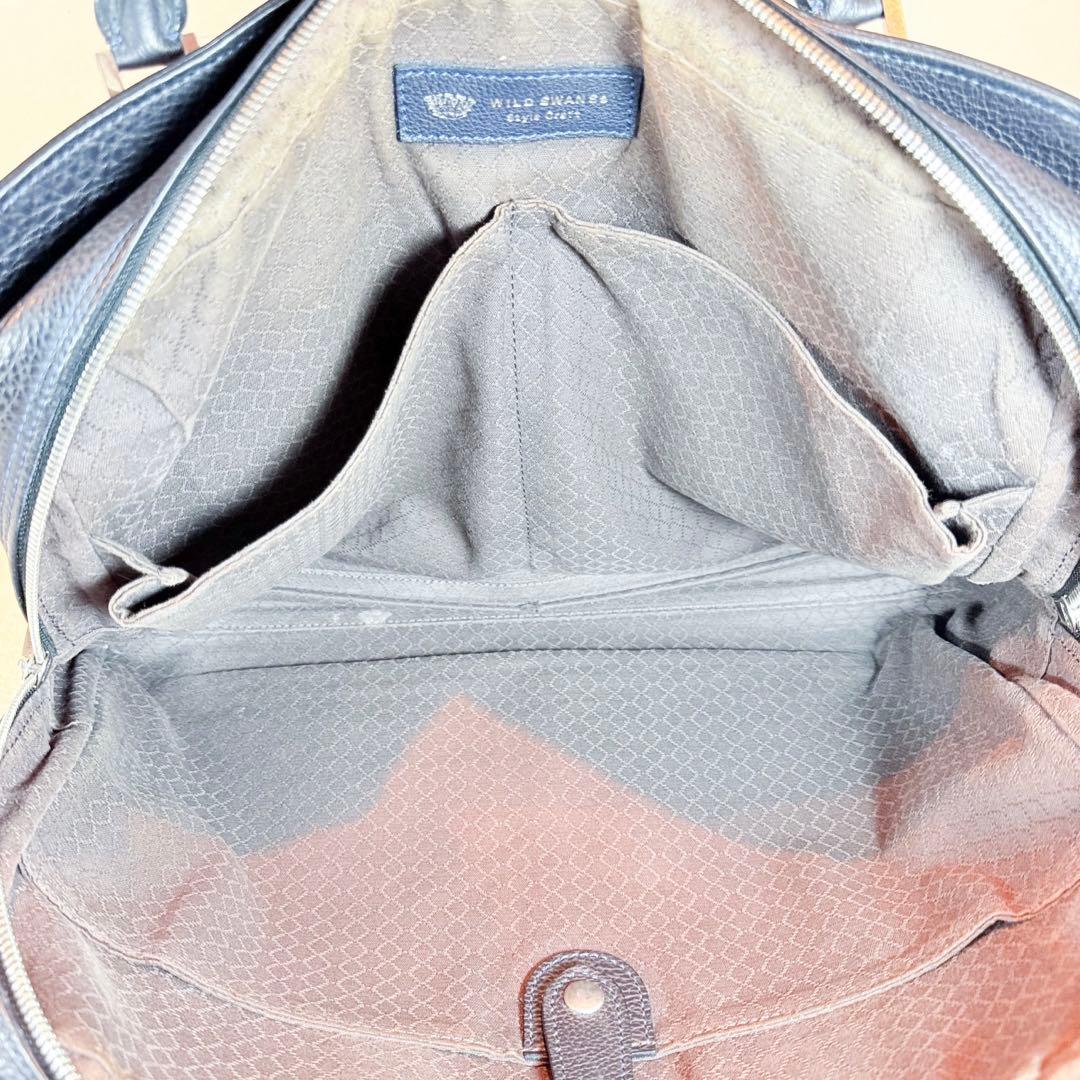 WILD SWANS ワイルドスワンズ ランスロット ブリーフケース 黒 シボ革