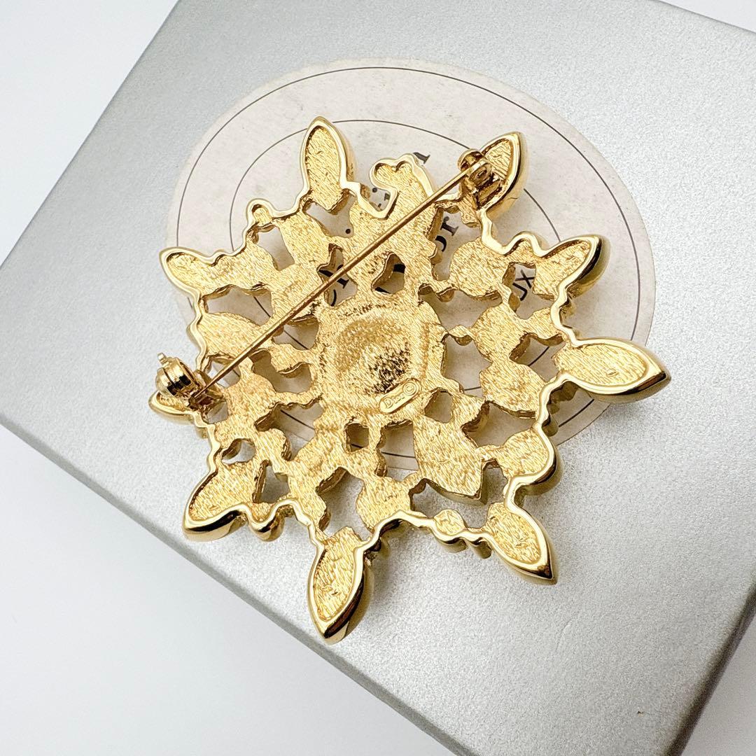 2084　保存箱付き極美品✨Dior　ブローチ　大ぶり　CD　ロゴ　希少　刻印