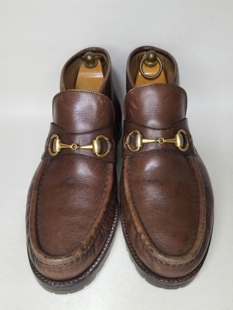 GUCCI グッチ 42 1/2 ホースビット ショートブーツ ブラウン 茶色
