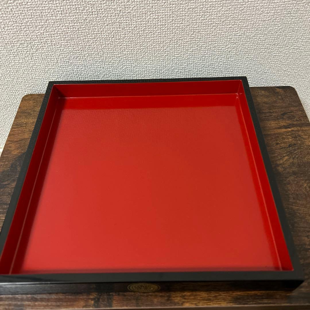 未使用/長期保管品　輪島塗　三段重箱　大角横綱堂　木箱入り　金蒔絵　内朱塗り