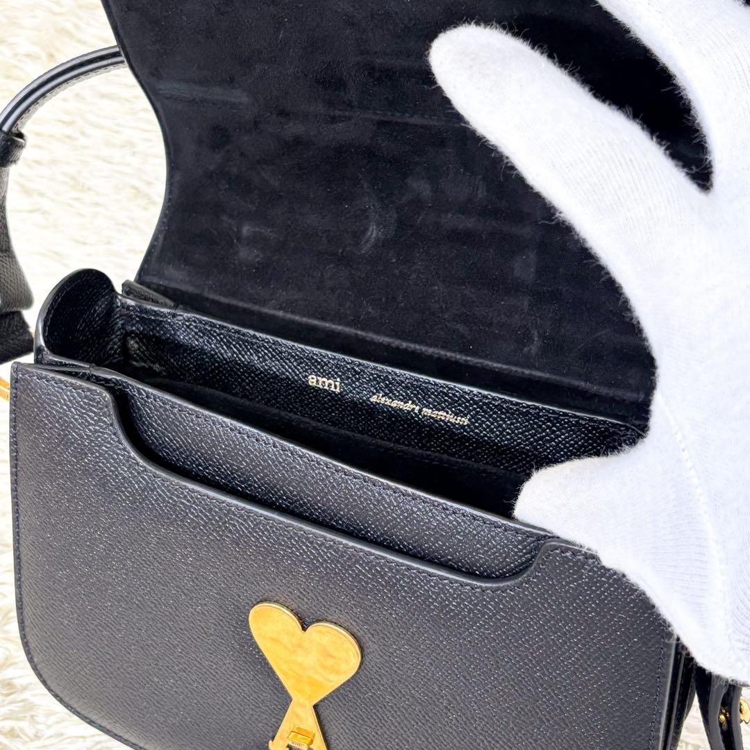 【極美品】アミパリス グレインレザー ショルダーバッグ ブラック 黒