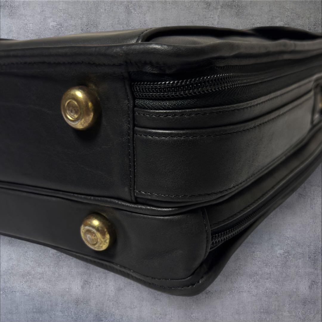 C622/コーチ COACH ビジネスバッグ ブリーフケース 黒 レザー