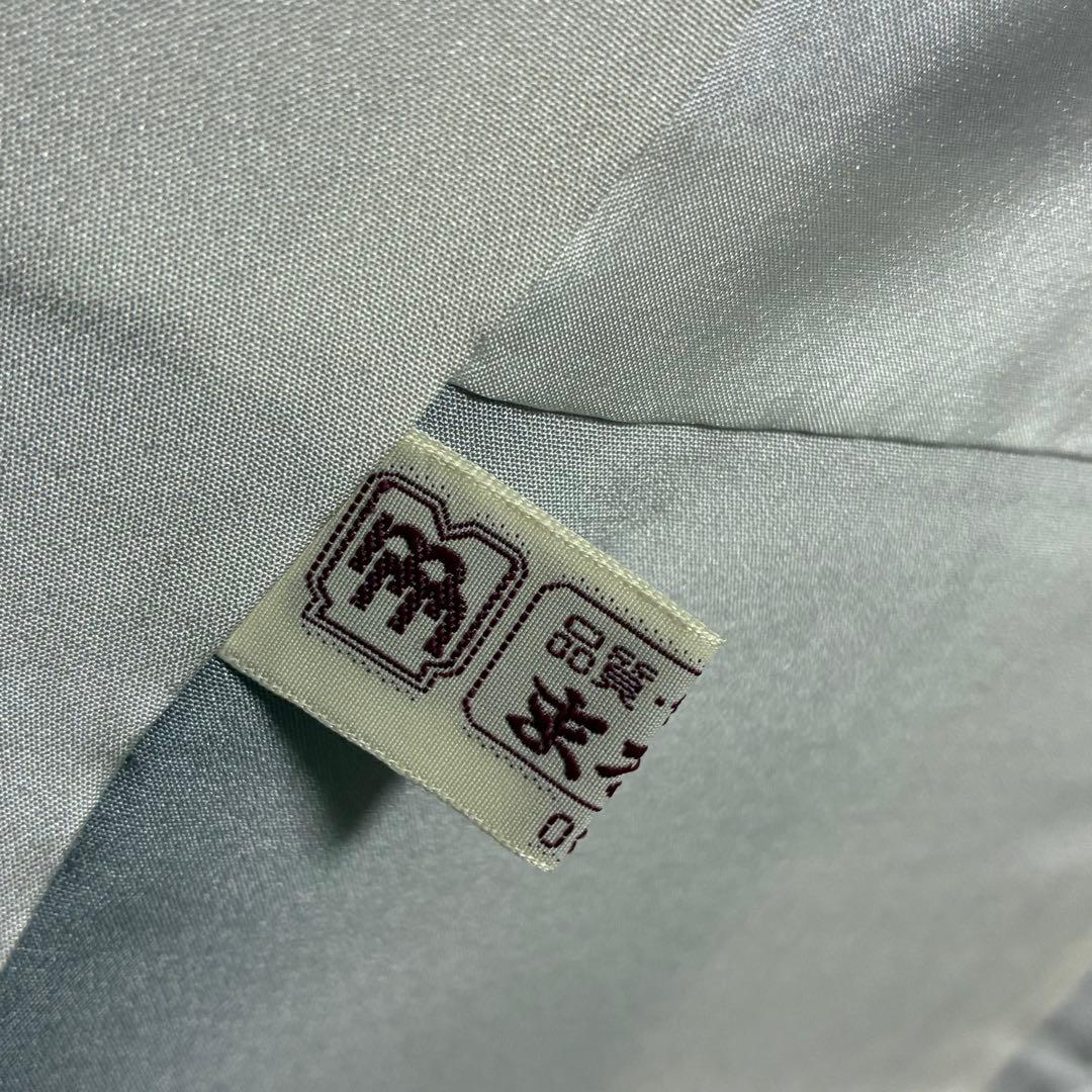 D73 訪問着 花模様 グレー 丹後縮緬 正絹着物 袷 しつけ糸付き未使用極美品