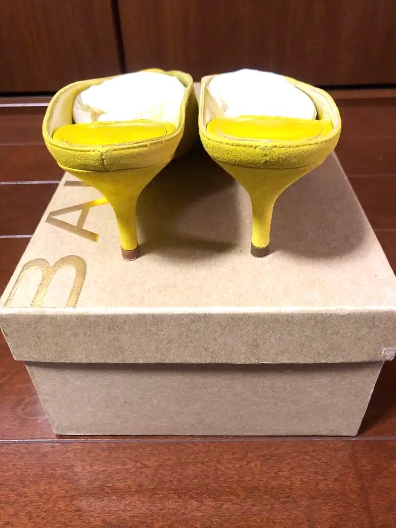 美品 BALDAN 37 イエロー 5cmミュール パンプス サンダル