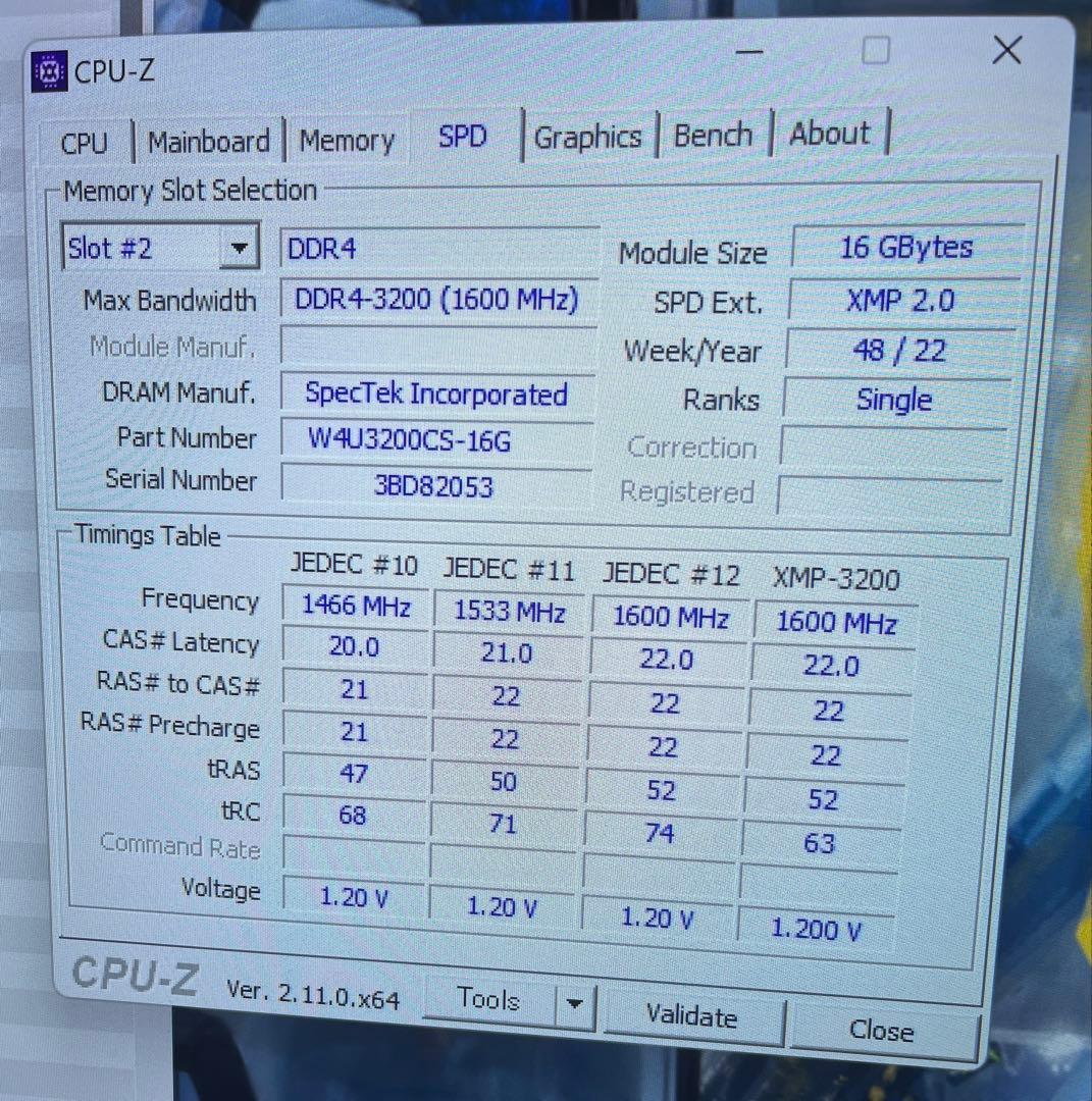 CFD DDR4-3200 メモリCL22 16GBx2 領収書有