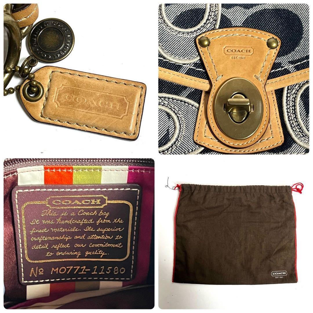 バッグ Vintage Coach Legacy Denim Turn Lock Bag