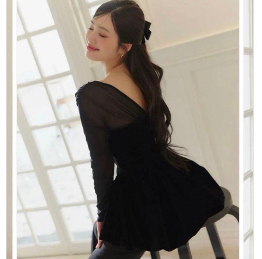 polaura ポローラ　ベロアビスチェバルーントップス