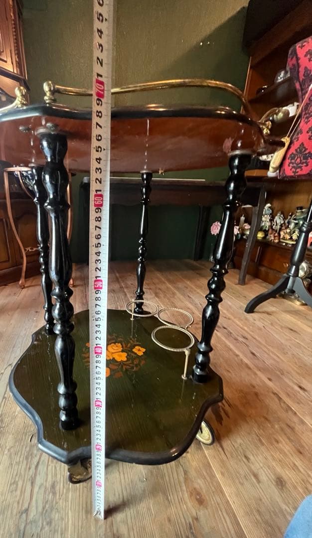 イタリア製 象嵌 ティーワゴン キッチンワゴン アンティーク インテリア