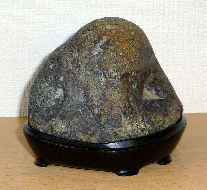 【鑑賞用自然石(風速)】自然石(只見川) 台座付き