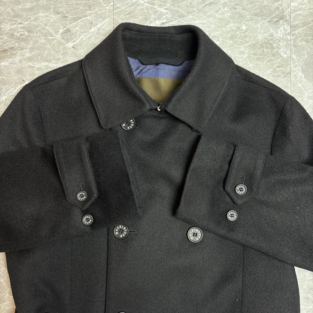美品 スコットランド製 マッキントッシュ ダブル ウールコート 38 ネイビー