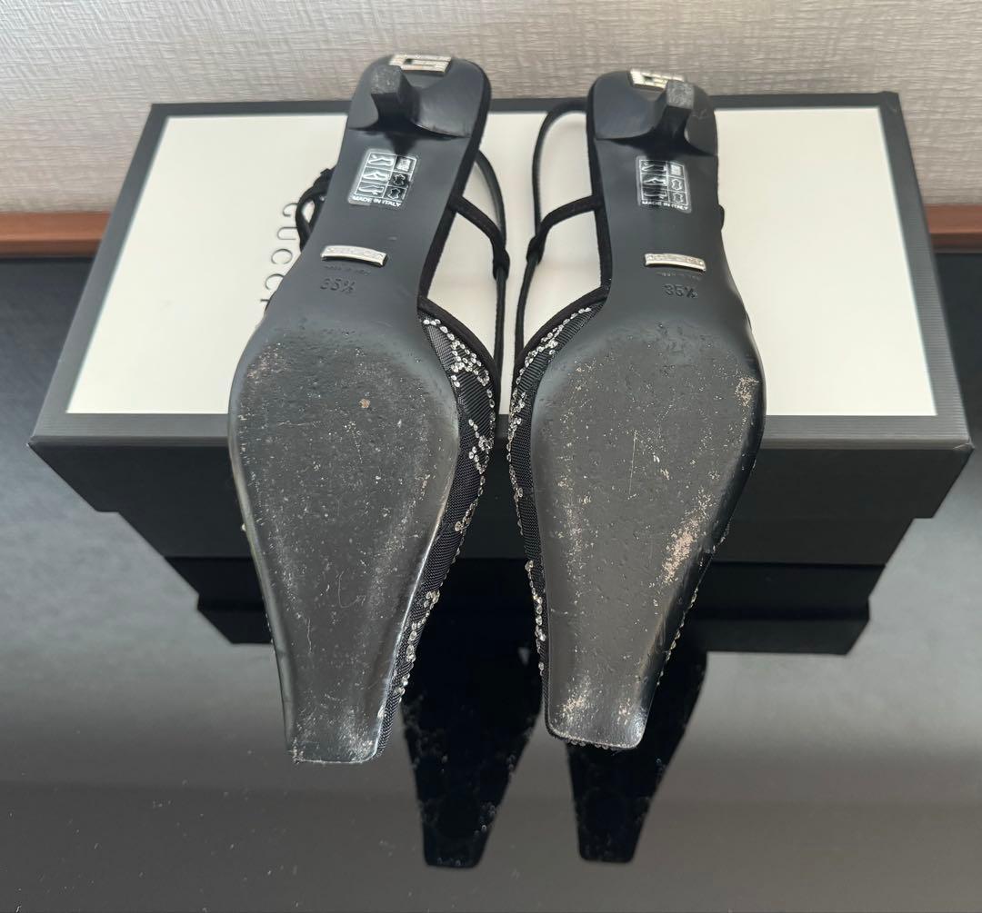 GUCCI GGスリングバックパンプス ブラック