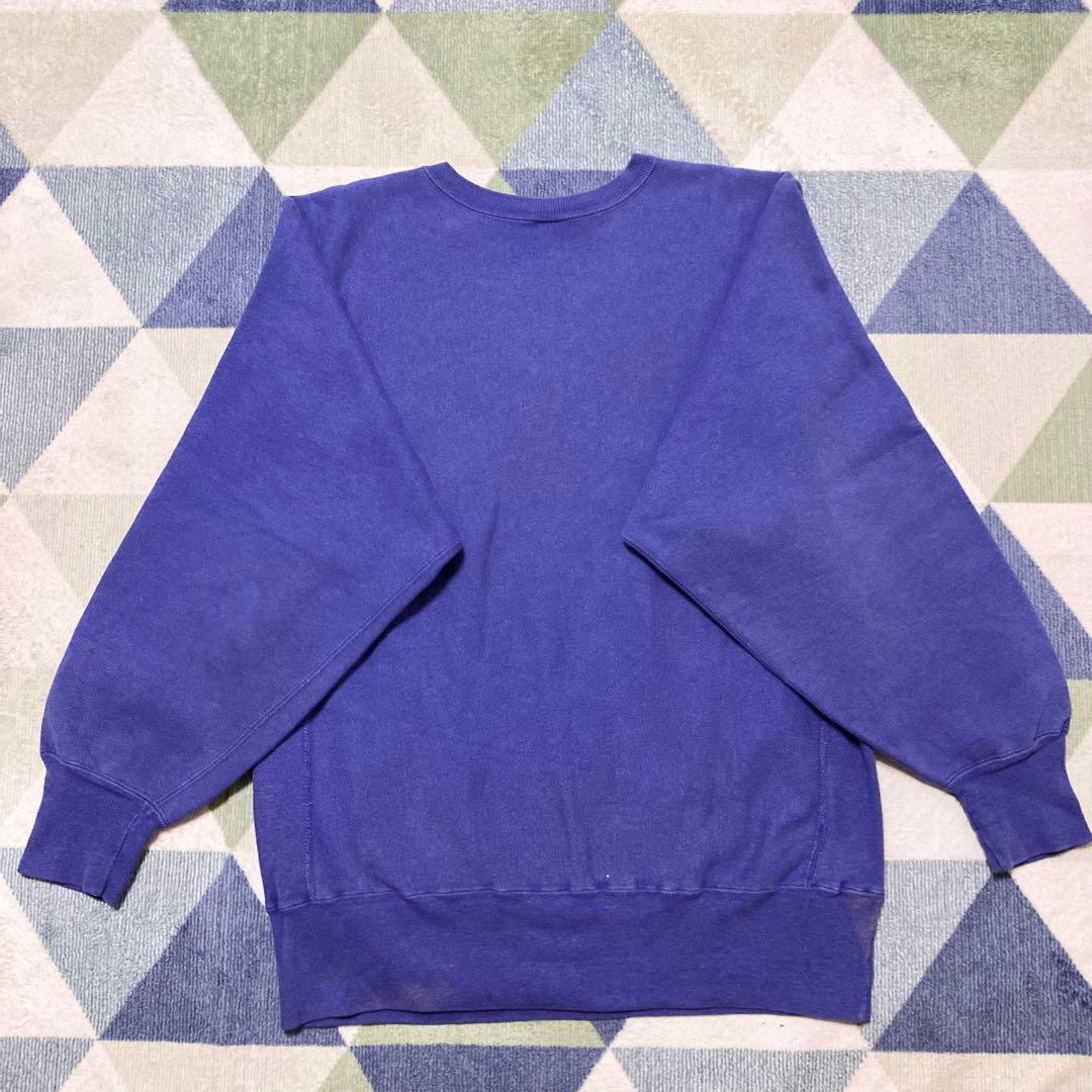 90s Championブルー系三段 リバースウィーブ刺繍タグ XL USA製