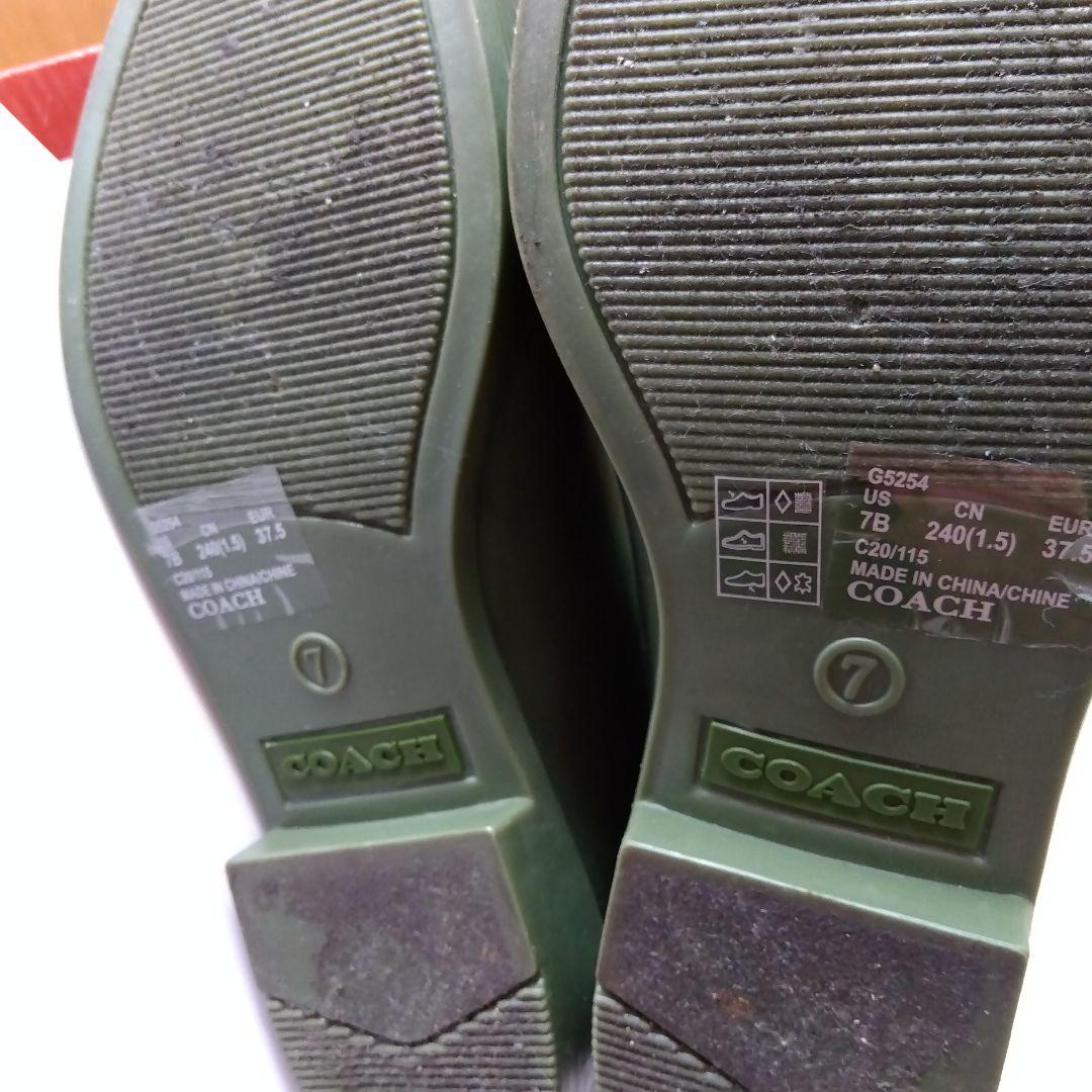 COACH コーチ　レインブーツ カーキ色